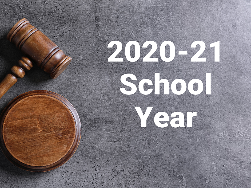 Gavel with the text 2020-21 School Year