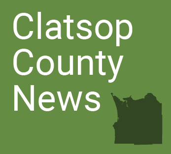 text that says clatsop county news with clatsop county map outline