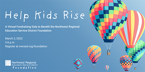 multicolored hot air balloons against a blue sky with text that says help kids rise