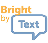 Text that says bright by text in yellow and blue