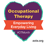 purple heart with text that says occupational therapy empowering everyday living