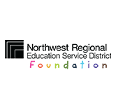 Black and white NWRESD logo with colorful foundation text below