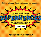 school board superheroes text and illustration