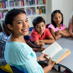 a teacher reads to students