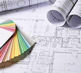 blueprints with color swatch