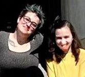 carissa martos and jemma bosotina on the steps of the oregon state capitol building