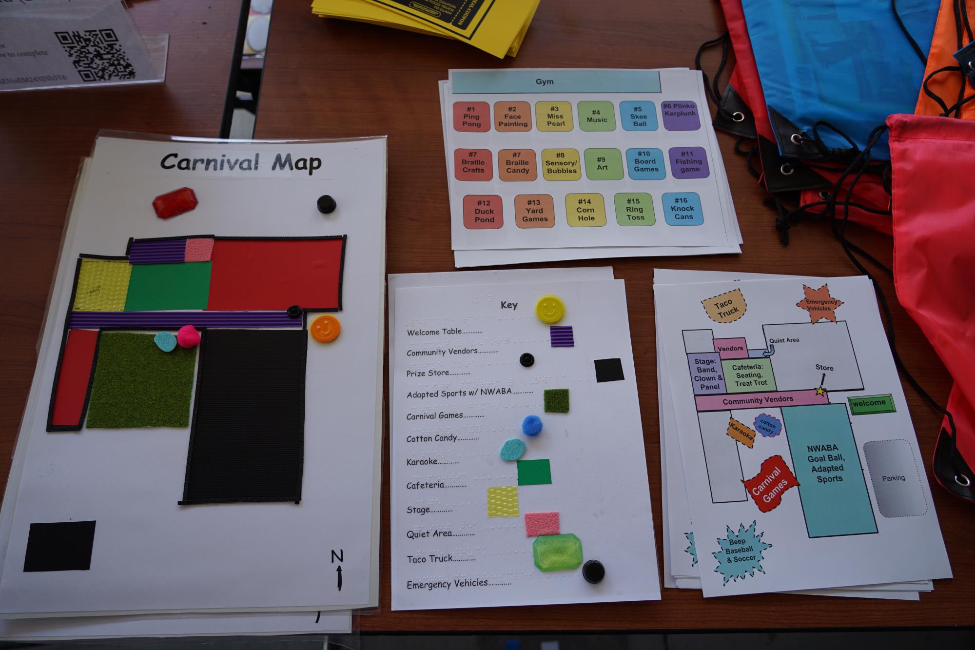 a braille and sensory map of the venue