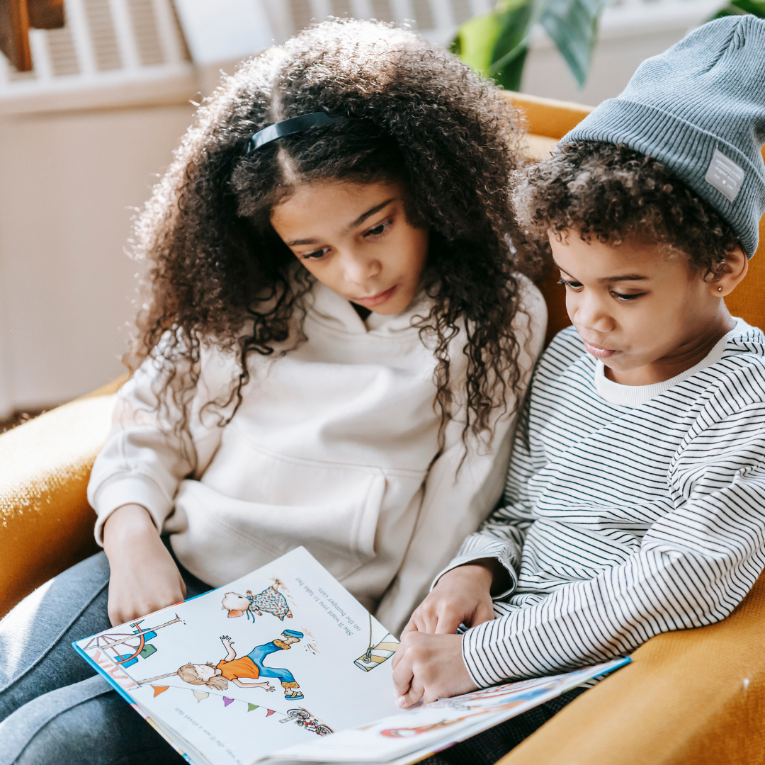 Two children reading