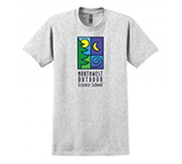 gray outdoor school t-shirt with the outdoor school logo