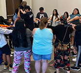 parents and students participate in native youth wellness warriors conference