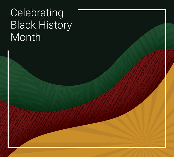 Black History Month graphic includes black, green, red and yellow