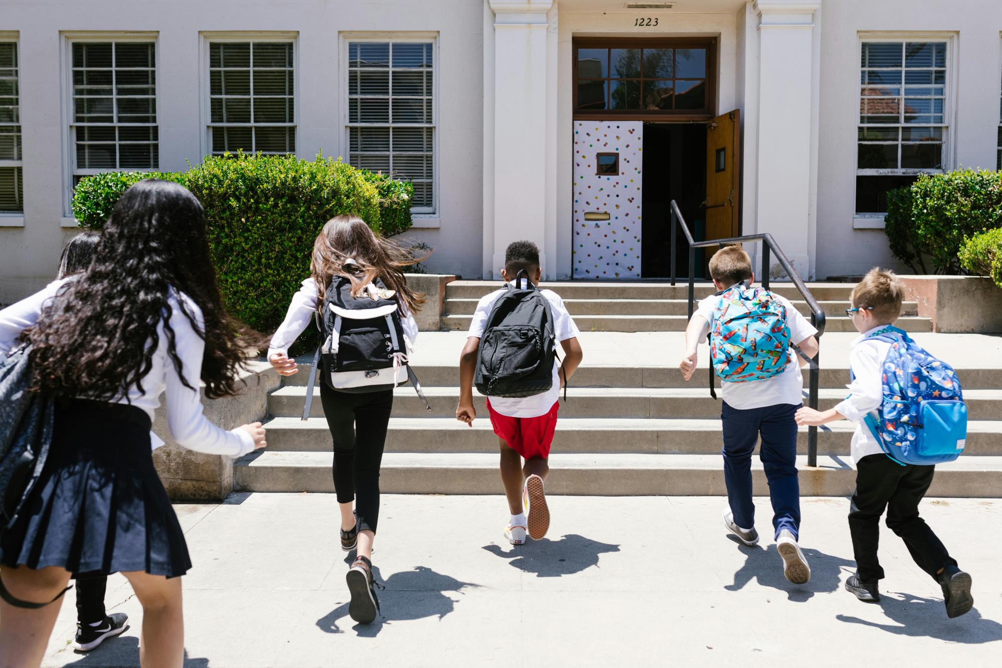 Students, backpack, school