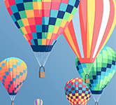 illustration of hot air balloons