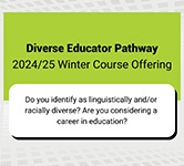 diverse educator pathway graphic with green and white background