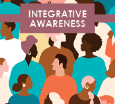 People of various races and genders with text that says integrative awareness