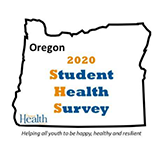 student health survey text inside an outline of the state of oregon